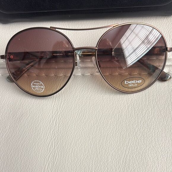 Bebe Round Sunglasses with Swarovski Crystals - Picture 1 of 6